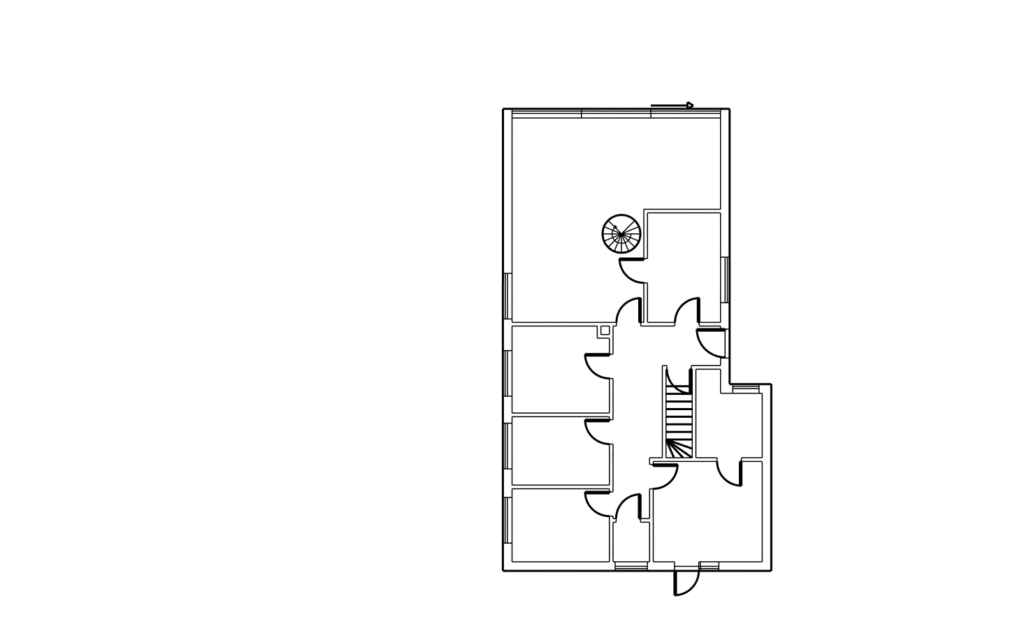Plantegning og møbleringsplan: Original plantegning